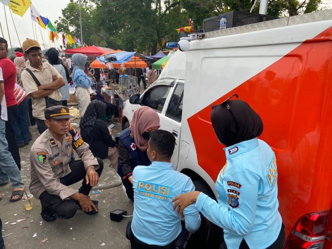 Polres Kuansing Laksanakan Pengecekan Kesehatan Personel Pengamanan Pacu Jalur 2024